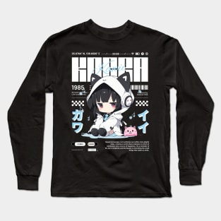 Cute Anime Girl - Music Lovers Kawaii Streetwear Long Sleeve T-Shirt